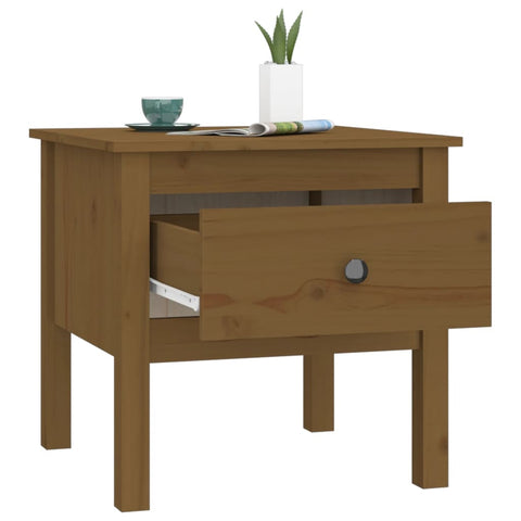 vidaXL Side Table Honey Brown 50x50x49 cm Solid Wood Pine