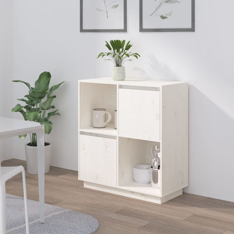 vidaXL Sideboard White 74x35x80 cm Solid Wood Pine