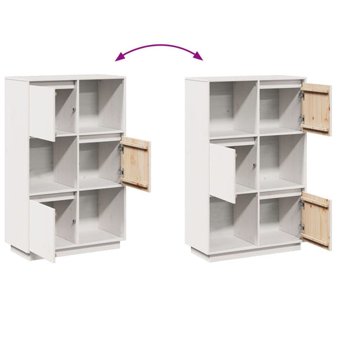 vidaXL Highboard White 74x35x117 cm Solid Wood Pine