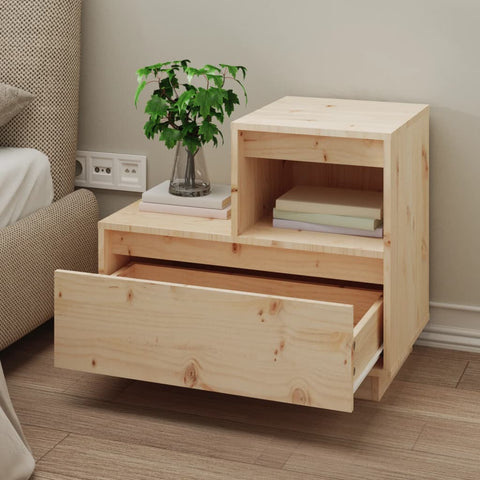 vidaXL Bedside Cabinet 60x34x51 cm Solid Wood Pine