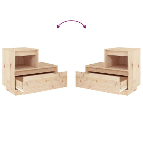 vidaXL Bedside Cabinets 2 pcs 60x34x51 cm Solid Wood Pine