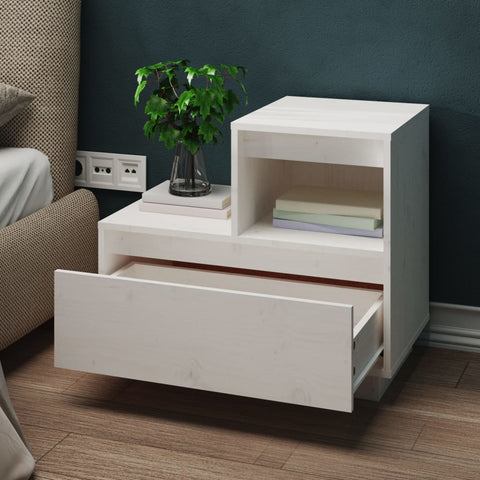 vidaXL Bedside Cabinets 2 pcs White 60x34x51 cm Solid Wood Pine