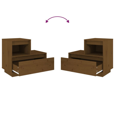 vidaXL Bedside Cabinets 2 pcs Honey Brown 60x34x51 cm Solid Wood Pine