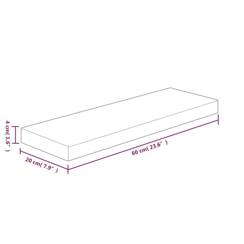 vidaXL Shelf Board 60x20x4 cm Untreated Solid Wood Oak
