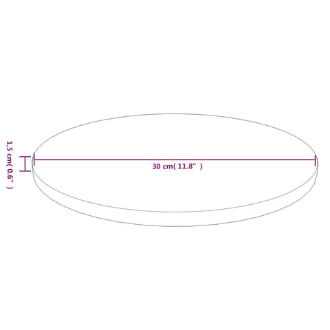 vidaXL Round Table Top Light Brown Ø30x1.5 cm Treated Solid Wood Oak