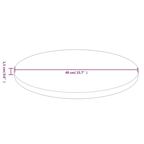 vidaXL Round Table Top Dark Brown Ø40x1.5 cm Treated Solid Wood Oak
