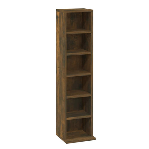 vidaXL CD Cabinet Smoked Oak 21x20x88 cm Engineered Wood
