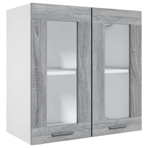 vidaXL Hanging Glass Cabinet Lyon Grey Sonoma 60x31x60 cm Engineered Wood