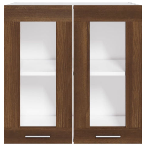 vidaXL Hanging Glass Cabinet Lyon Brown Oak 60x31x60 cm Engineered Wood