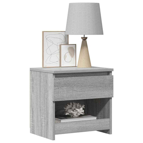 vidaXL Bedside Cabinet Grey Sonoma 40x30x39 cm Engineered Wood