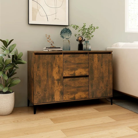 vidaXL Sideboard Smoked Oak 102x35x70 cm Engineered Wood