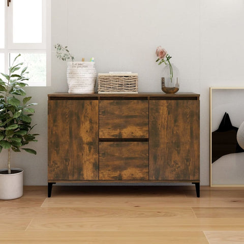 vidaXL Sideboard Smoked Oak 102x35x70 cm Engineered Wood
