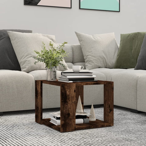 vidaXL Coffee Table Smoked Oak 40x40x30 cm Engineered Wood