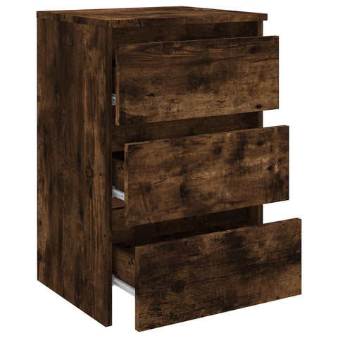 vidaXL Bed Cabinet Smoked Oak 40x35x62.5 cm Engineered Wood