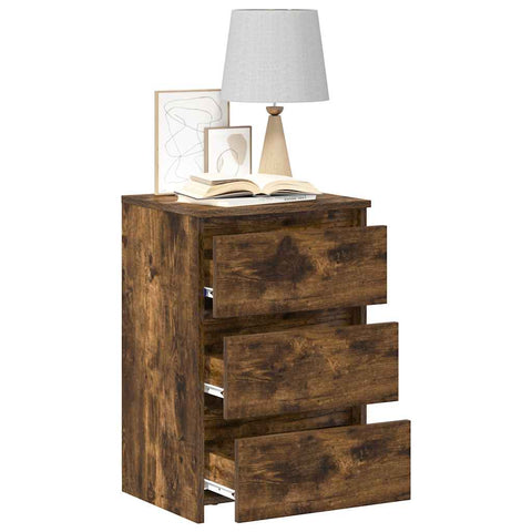 vidaXL Bed Cabinets 2 pcs Smoked Oak 40x35x62.5 cm Engineered Wood