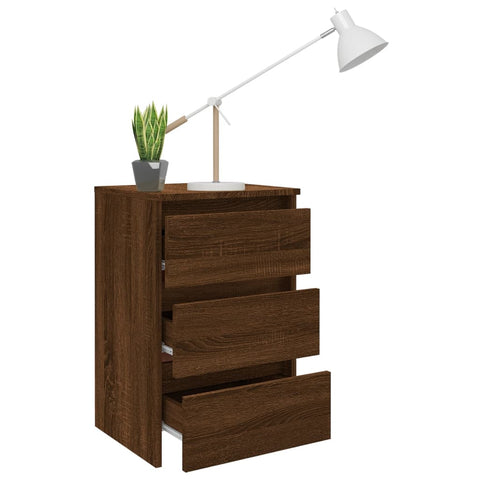 vidaXL Bed Cabinet Brown Oak 40x35x62.5 cm Engineered Wood