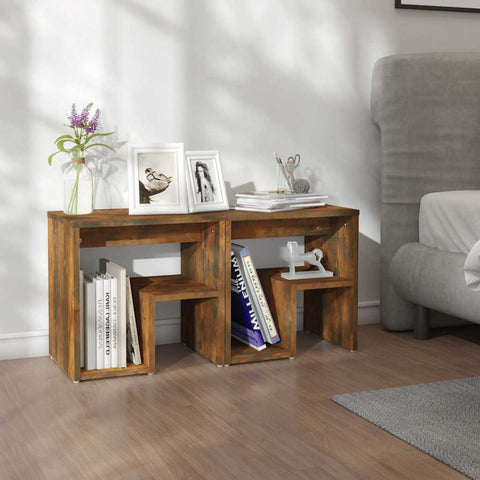 vidaXL Bed Cabinets 2 pcs Smoked Oak 40x30x40 cm Engineered Wood