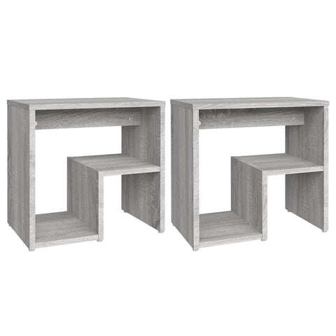 vidaXL Bed Cabinets 2 pcs Grey Sonoma 40x30x40 cm Engineered Wood