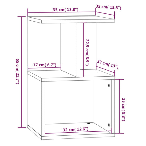 vidaXL Bedside Cabinet Grey Sonoma 35x35x55 cm Engineered Wood