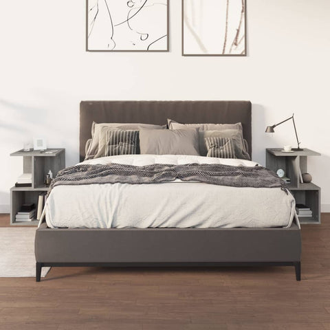 vidaXL Bedside Cabinets 2 pcs Grey Sonoma 35x35x55 cm Engineered Wood