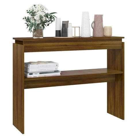 vidaXL Console Table Brown Oak 102x30x80 cm Engineered Wood
