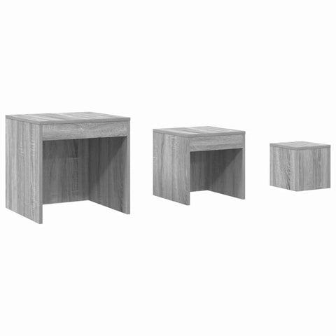 vidaXL Nesting Tables 3 pcs Grey Sonoma Engineered Wood