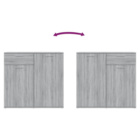 vidaXL Sideboard Grey Sonoma 80x36x75 cm Engineered Wood