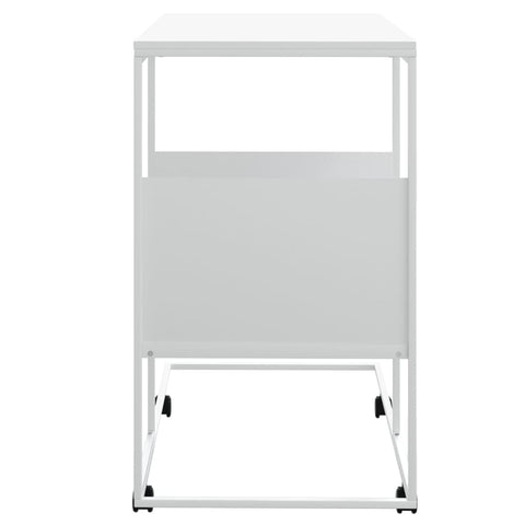 vidaXL Side Table with Wheels White 55x36x63.5 cm Engineered Wood