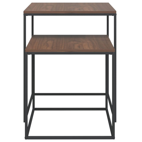 vidaXL Coffee Table Set 2 pcs Engineered Wood and Metal