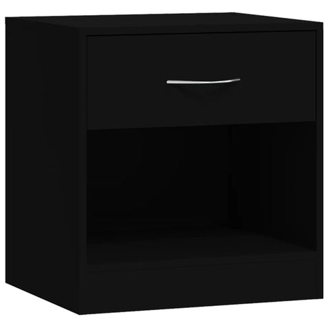 vidaXL Bedside Cabinets 2 pcs with Drawer Black