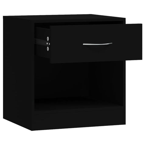 vidaXL Bedside Cabinets 2 pcs with Drawer Black
