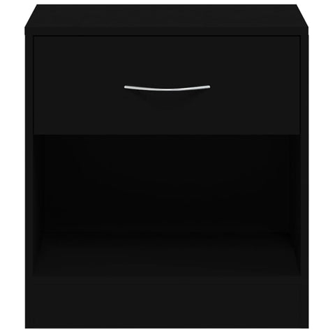 vidaXL Bedside Cabinets 2 pcs with Drawer Black