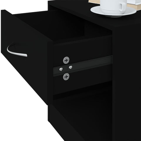 vidaXL Bedside Cabinets 2 pcs with Drawer Black