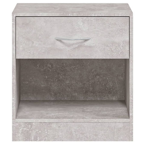 vidaXL Bedside Cabinets 2 pcs with Drawer Concrete Grey