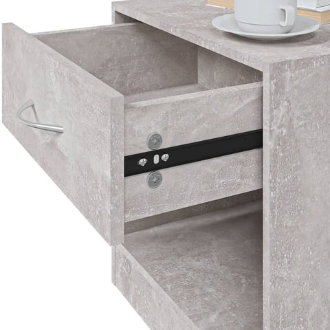 vidaXL Bedside Cabinets 2 pcs with Drawer Concrete Grey