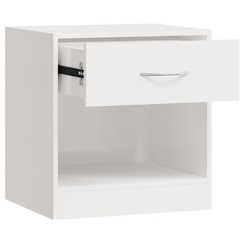vidaXL Bedside Cabinets 2 pcs with Drawer High Gloss White