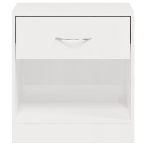 vidaXL Bedside Cabinets 2 pcs with Drawer High Gloss White
