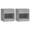 vidaXL Bedside Cabinets 2 pcs with Drawer Grey Sonoma