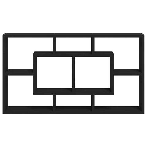 vidaXL Wall Display Shelf 8 Compartments Black