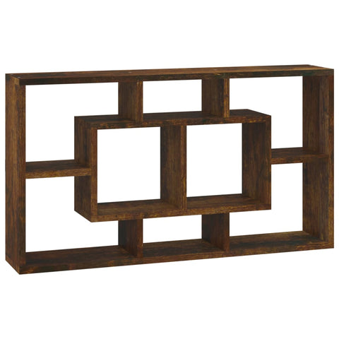 vidaXL Wall Display Shelf 8 Compartments Smoked Oak