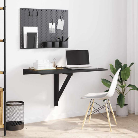 vidaXL Folding Wall Table Black 100x60x56 cm Engineered Wood