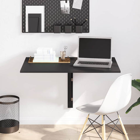 vidaXL Folding Wall Table Black 100x60x56 cm Engineered Wood