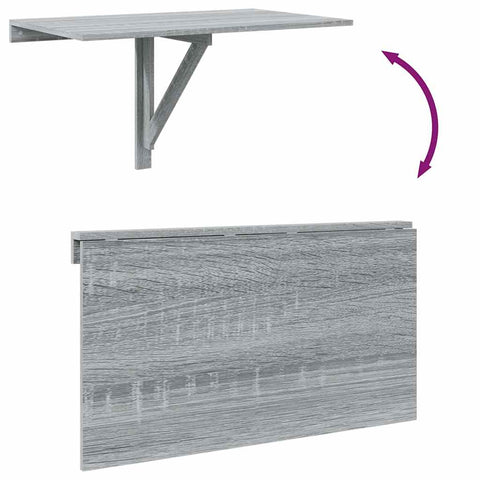 vidaXL Folding Wall Table Grey Sonoma 100x60x56 cm Engineered Wood