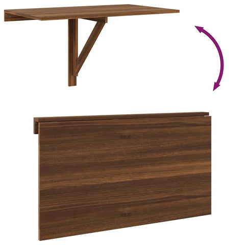 vidaXL Folding Wall Table Brown Oak 100x60x56 cm Engineered Wood