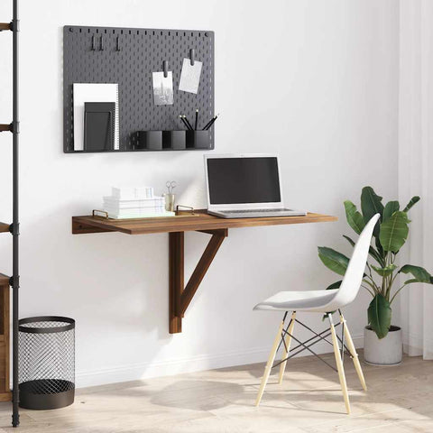 vidaXL Folding Wall Table Brown Oak 100x60x56 cm Engineered Wood