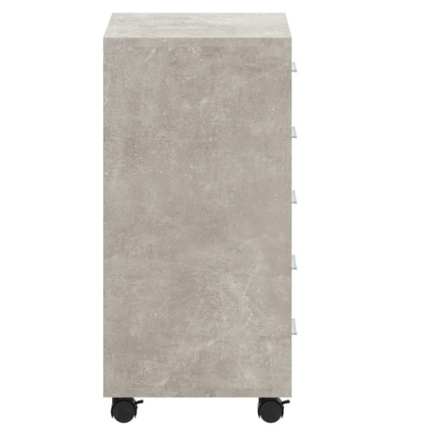 vidaXL Drawer Cabinet with Castors Concrete Grey Engineered Wood