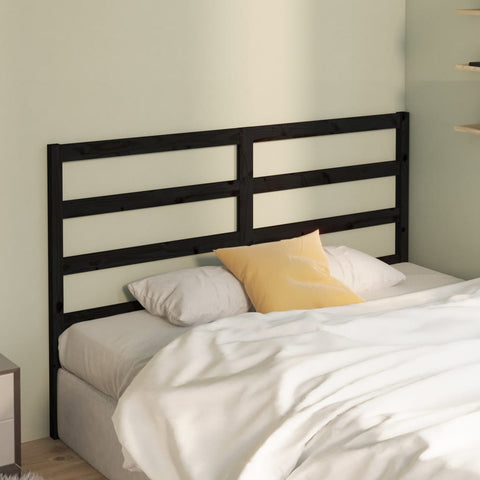 vidaXL Bed Headboard Black 146x4x100 cm Solid Wood Pine