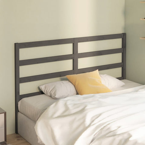 vidaXL Bed Headboard Grey 166x4x100 cm Solid Wood Pine