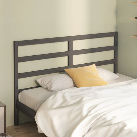 vidaXL Bed Headboard Grey 166x4x100 cm Solid Wood Pine