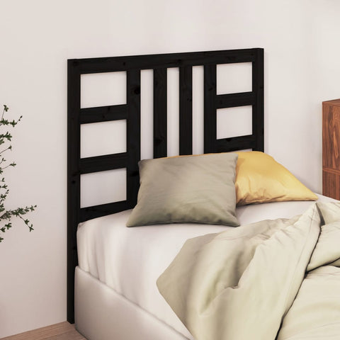 vidaXL Bed Headboard Black 106x4x100 cm Solid Wood Pine